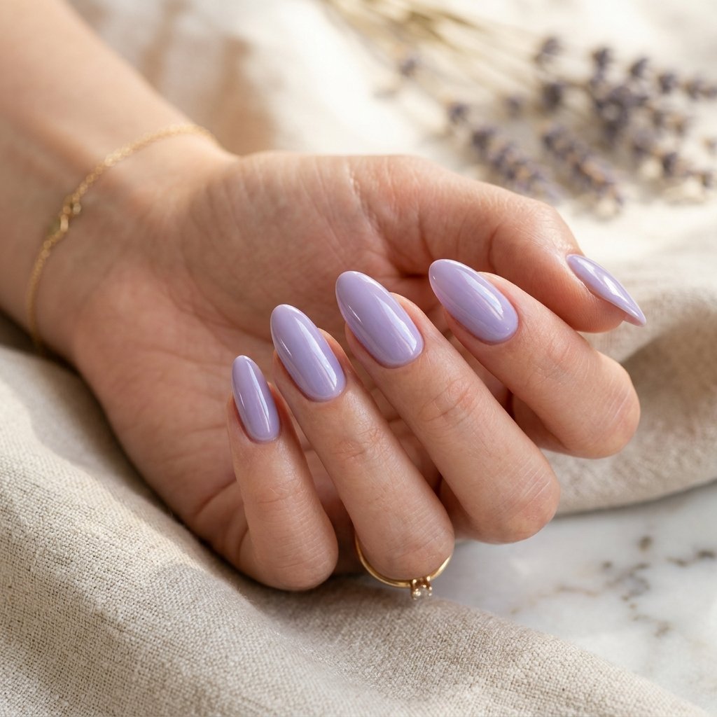 Soft Lavender Glazed Nails