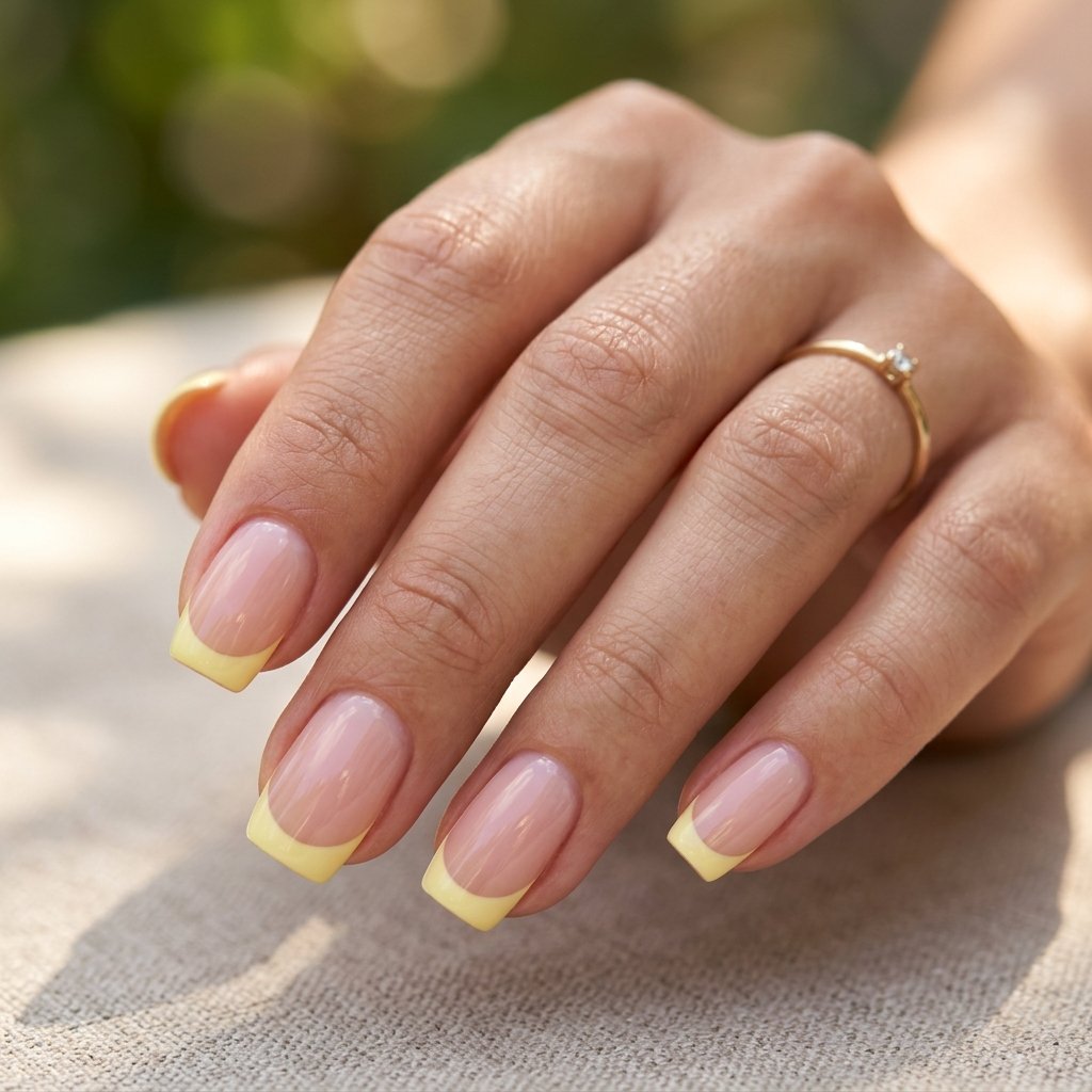 Lemon Cream French Tips