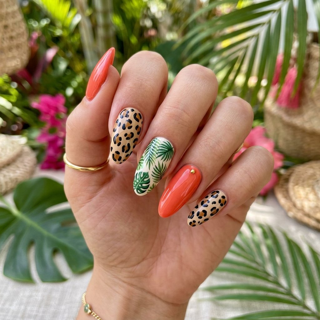 Leopard and Palm Tropical Mix