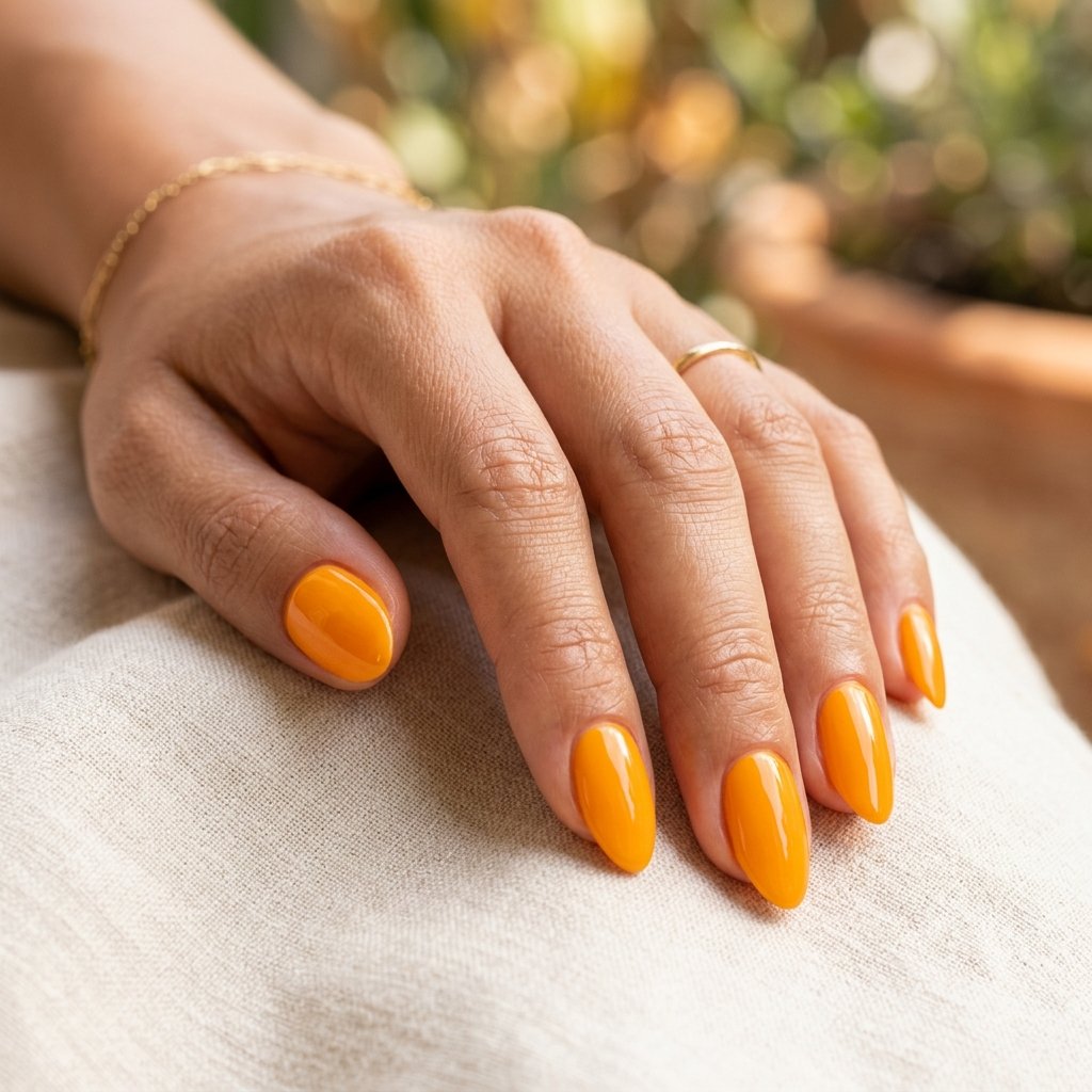Mango Orange Gloss Nails
