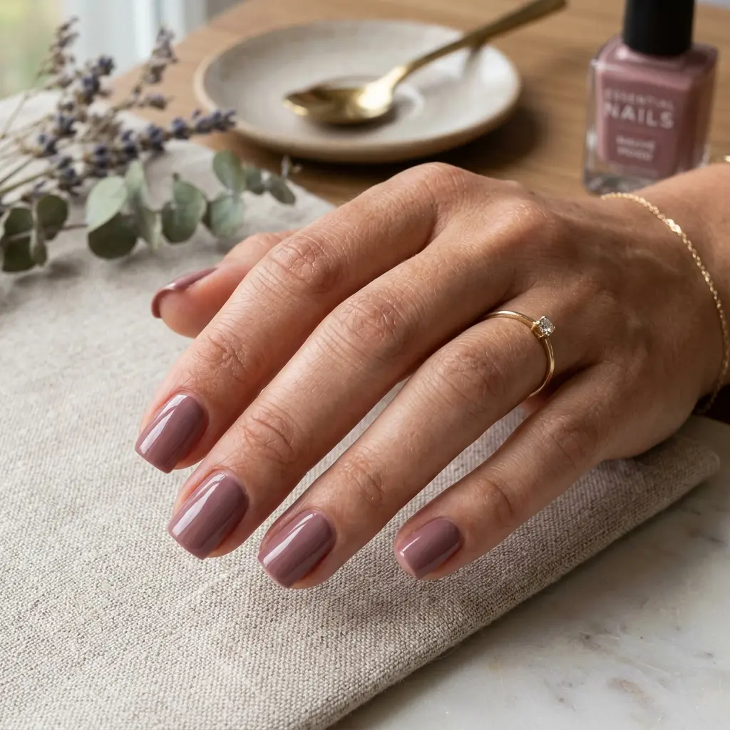 Dusty Mauve Short Square Nails