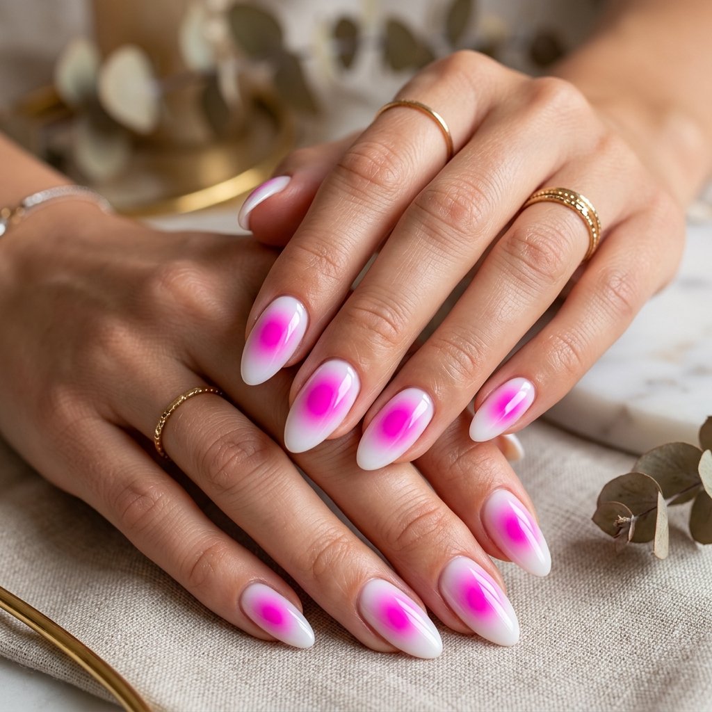 Deep Magenta Aura on Soft White Base