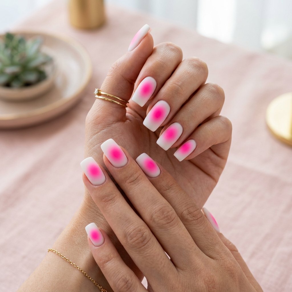 Hot Pink Aura on White Matte Base