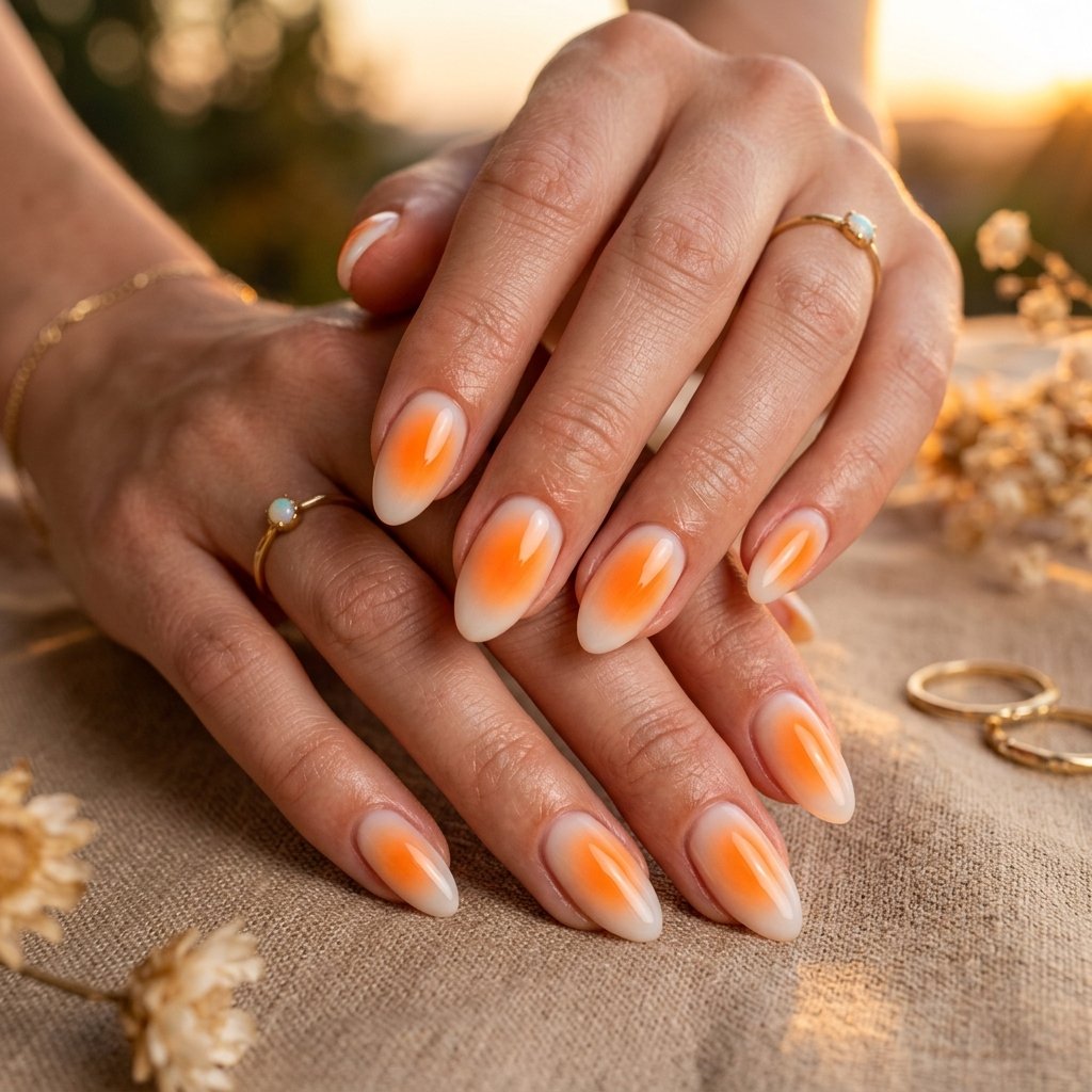 Orange Aura on Milky White Base