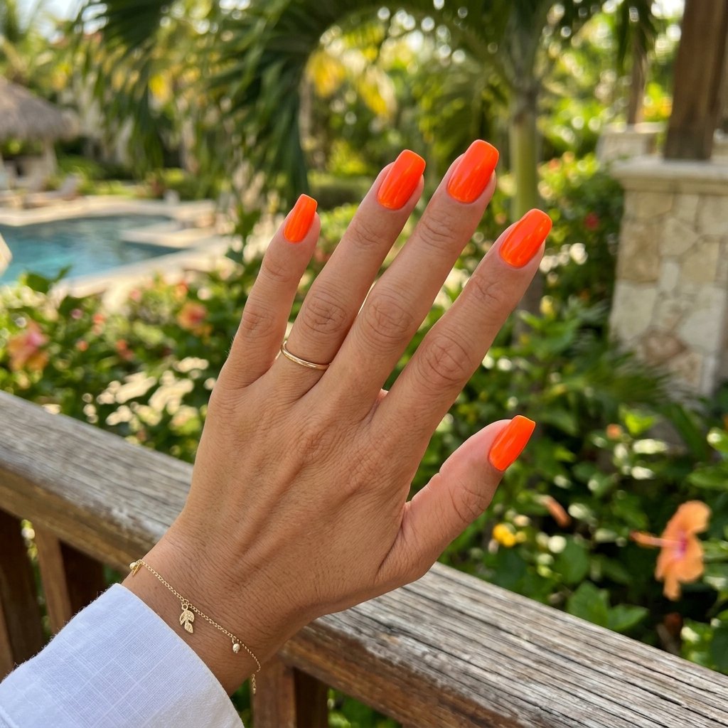 Neon Orange Nails