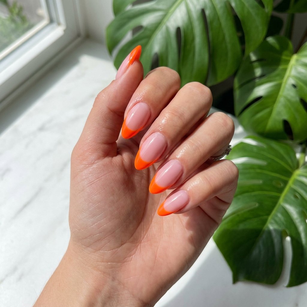 18 Orange French Nails Revealing A Chic Twist On A Classic Look 10 Neon Orange French Tips