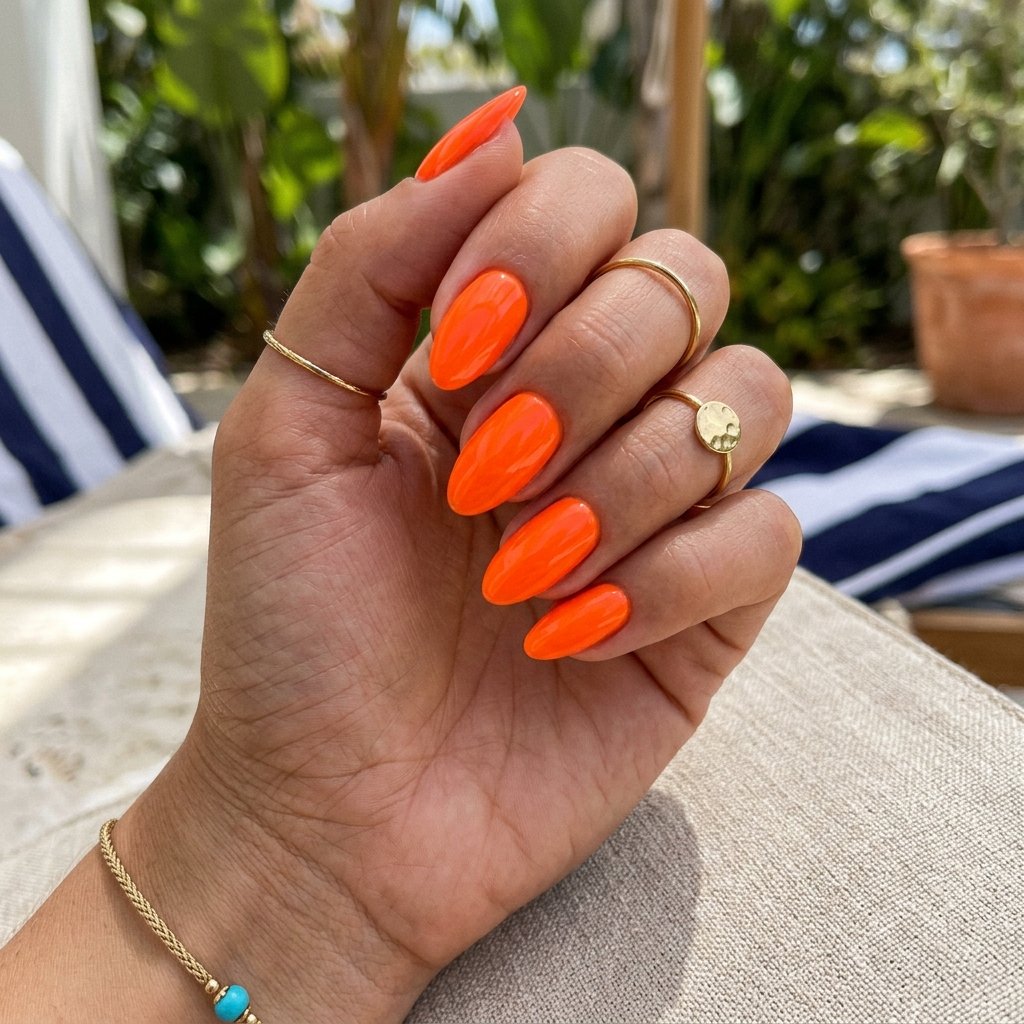 Neon Orange Nails