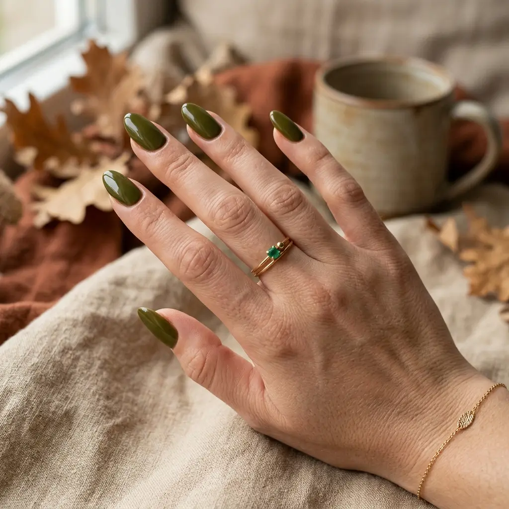 Olive Green Nails