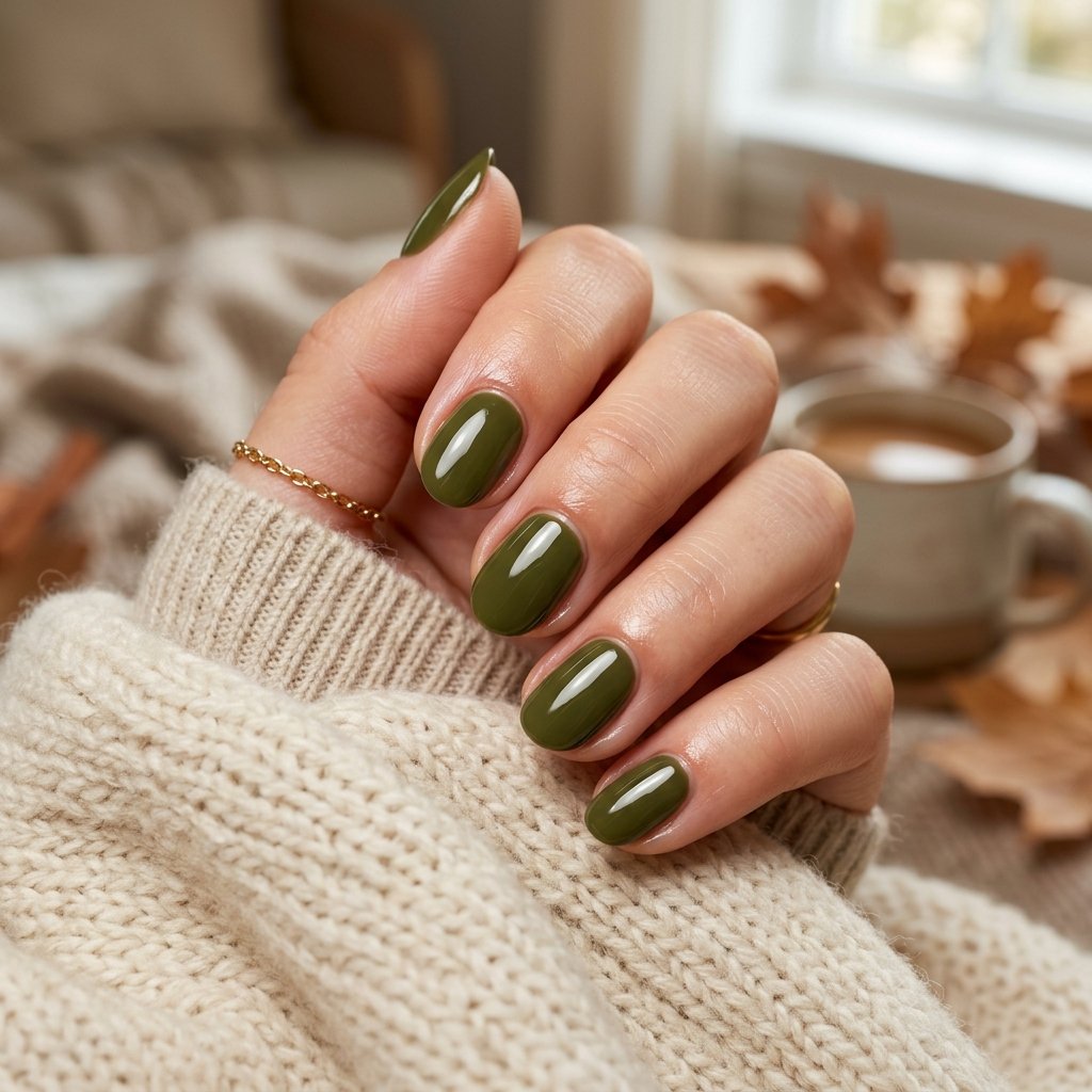 Olive Green Nails