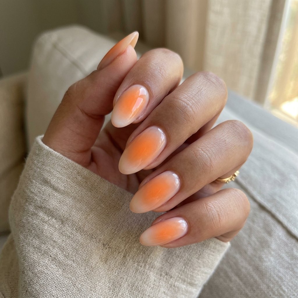 Orange Aura Nails