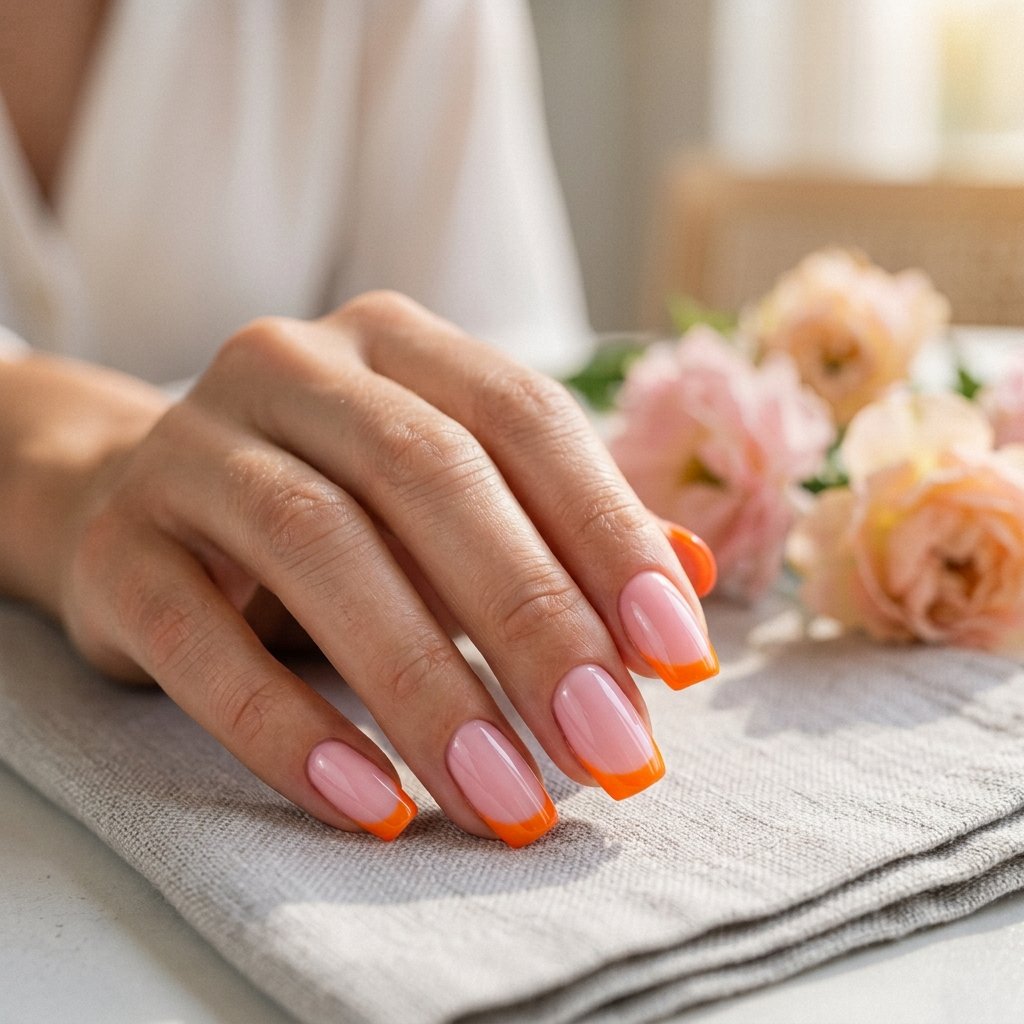 Orange French Tip Design