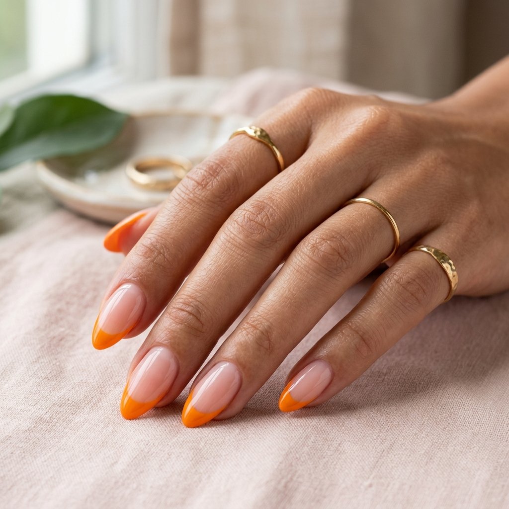 Orange French Tip Nails