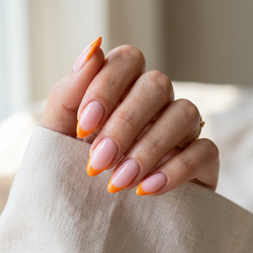 Orange French Tip Nails