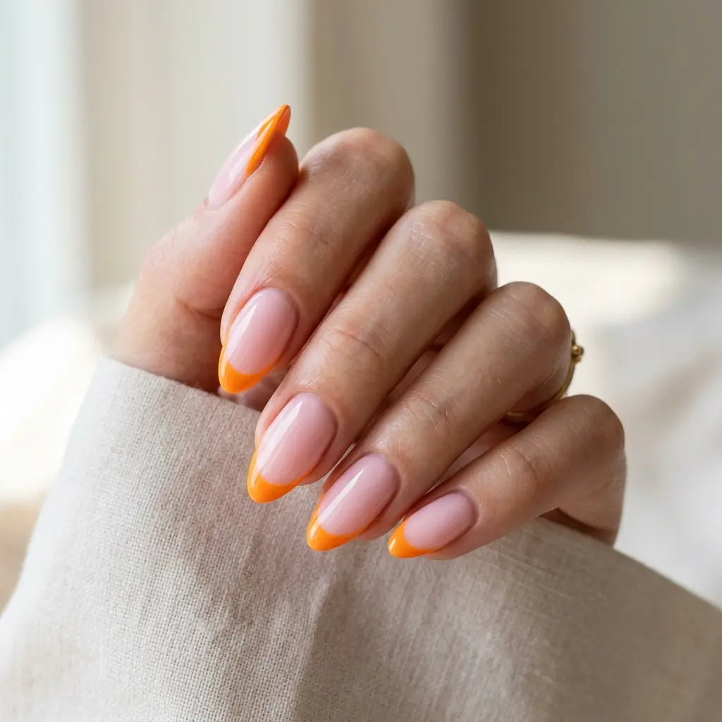 Orange French Tip Nails