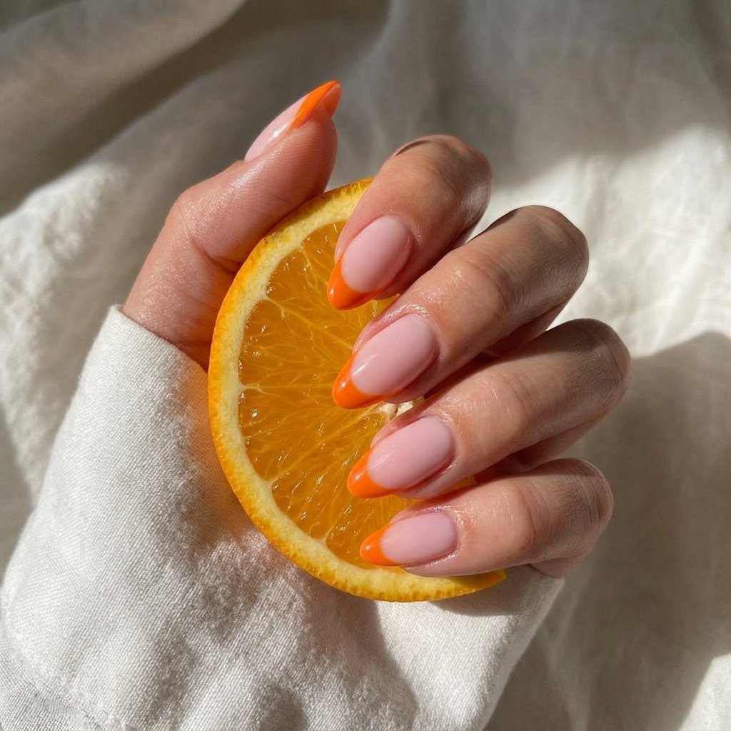 18 Orange French Nails Revealing A Chic Twist On A Classic Look 2 Classic Bright Orange French Tips