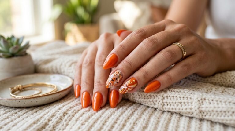 Orange Nails Design
