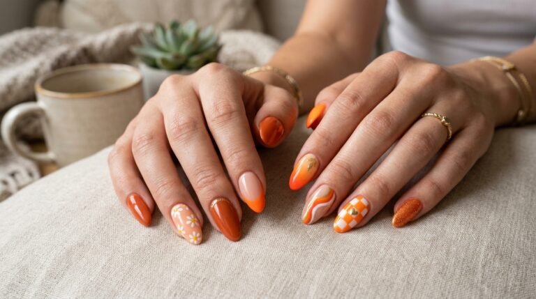 Orange Nails Ideas