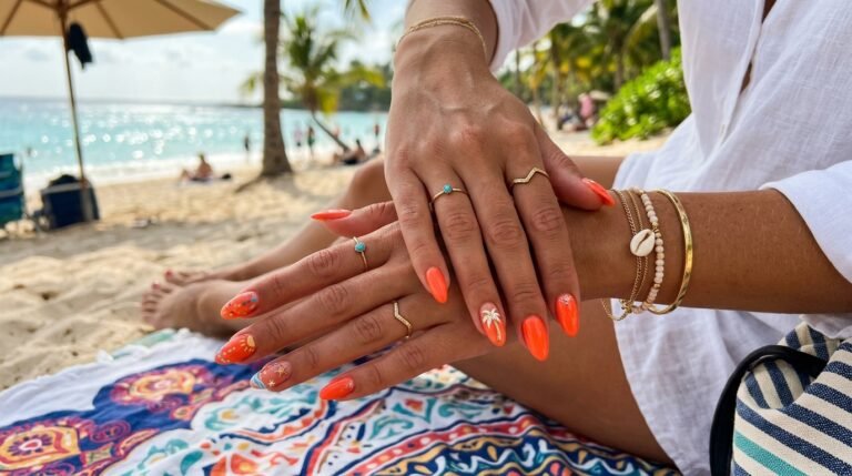Orange Summer Nails