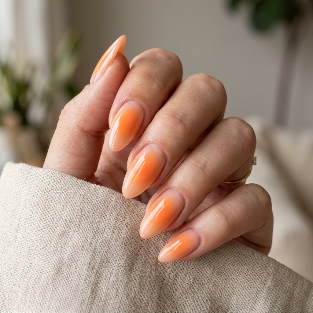 Orange Aura Nails