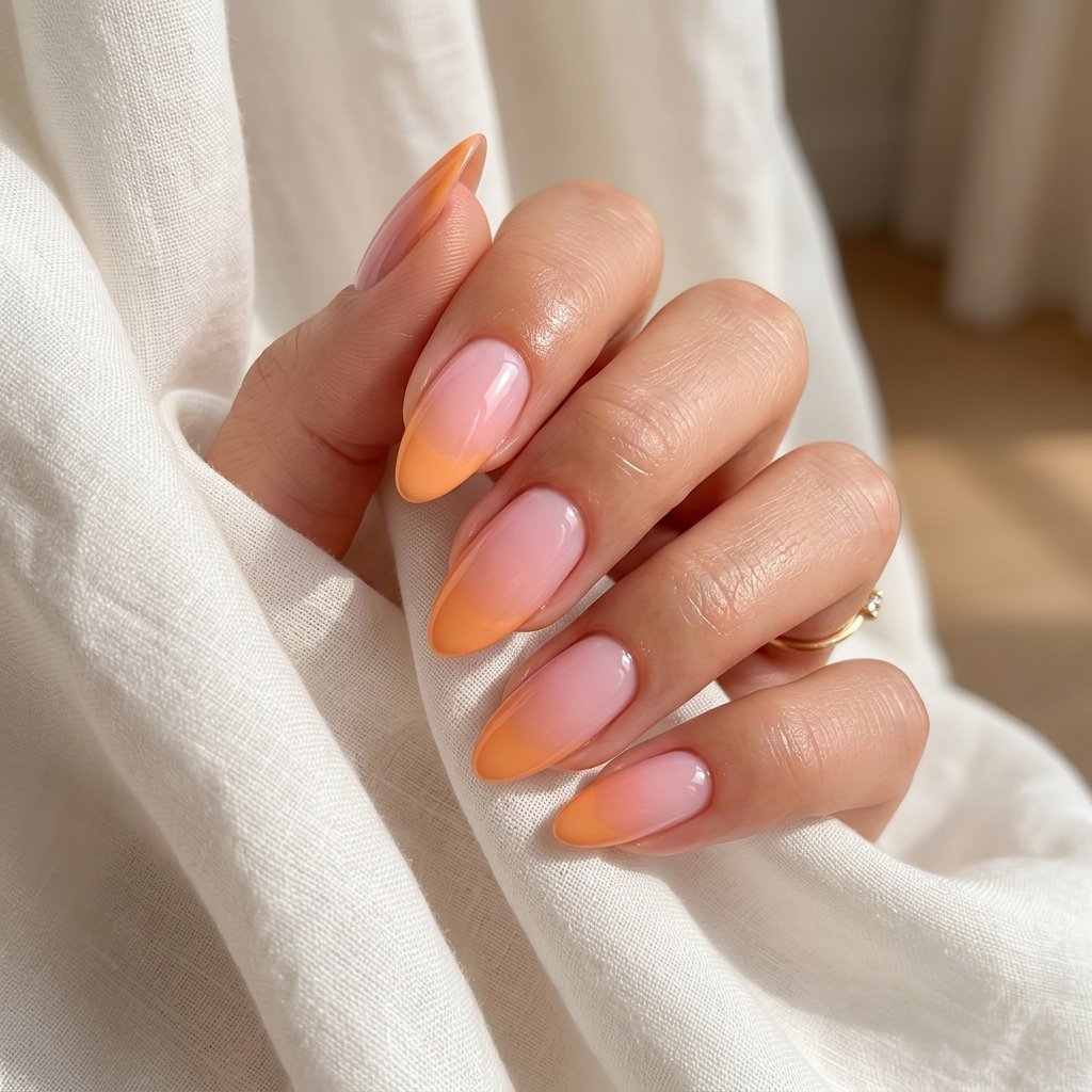 18 Orange French Nails Revealing A Chic Twist On A Classic Look 9 Orange Ombre French Nails