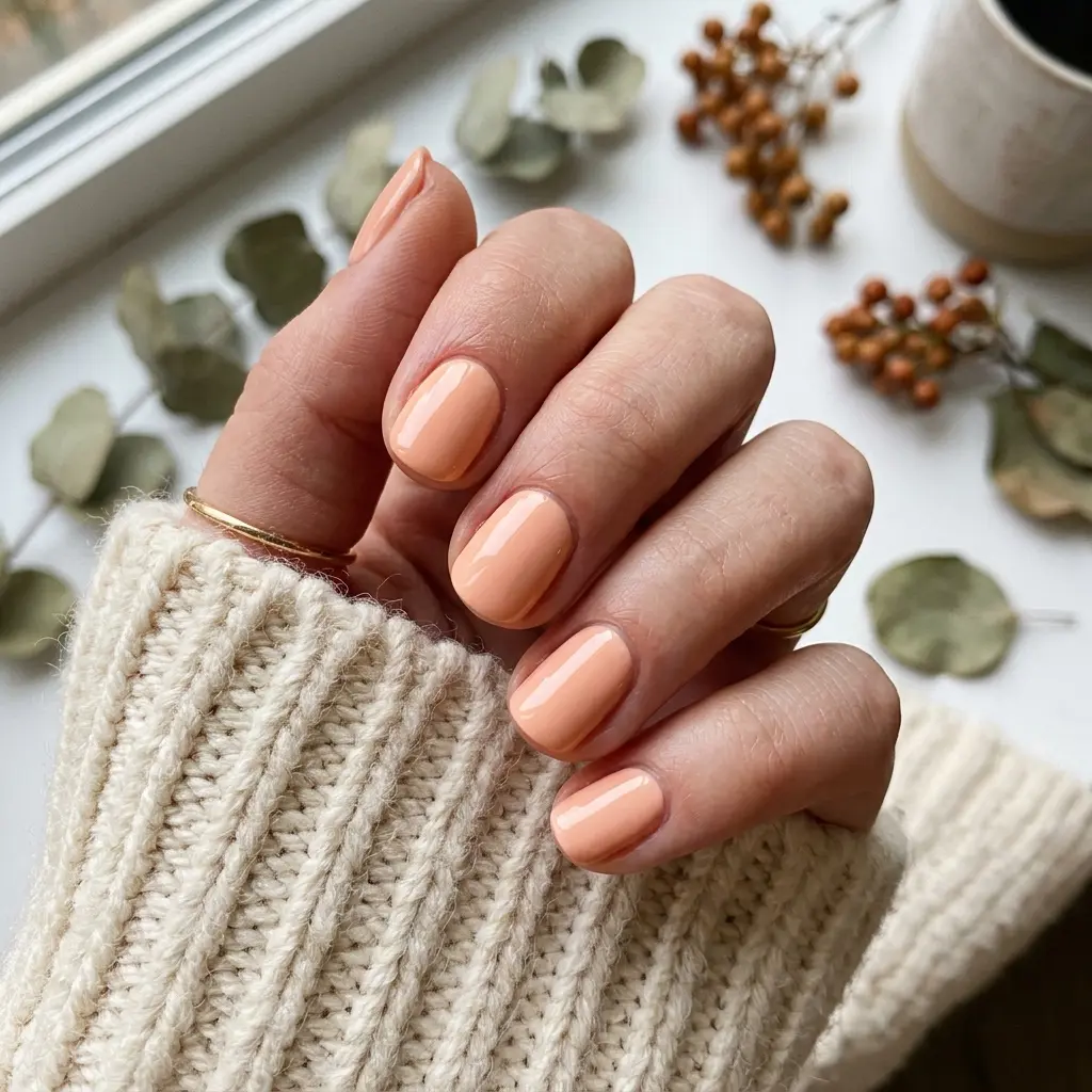 Soft Peach Fall Nails