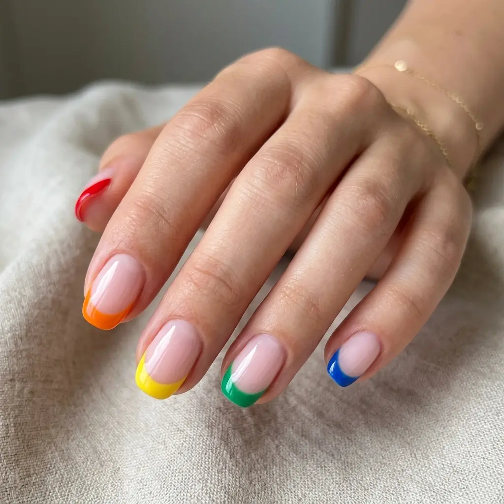 Rainbow French Tips