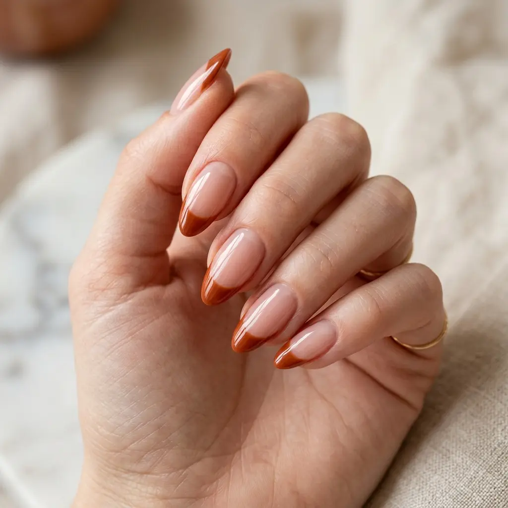 23 Early Fall August Nails You'll Want to Wear Before Everyone Else 20 Rust French Manicure