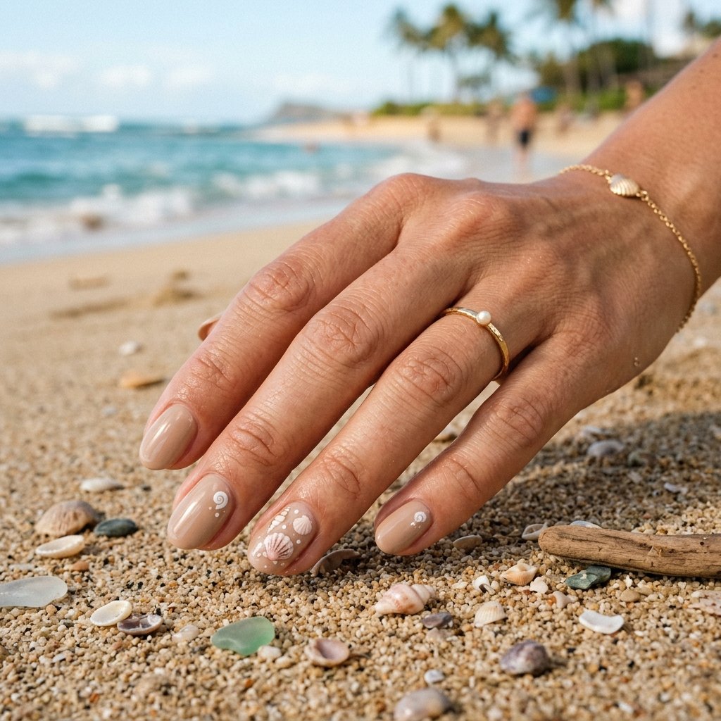 Sandy Beige with Tiny Seashell Detail