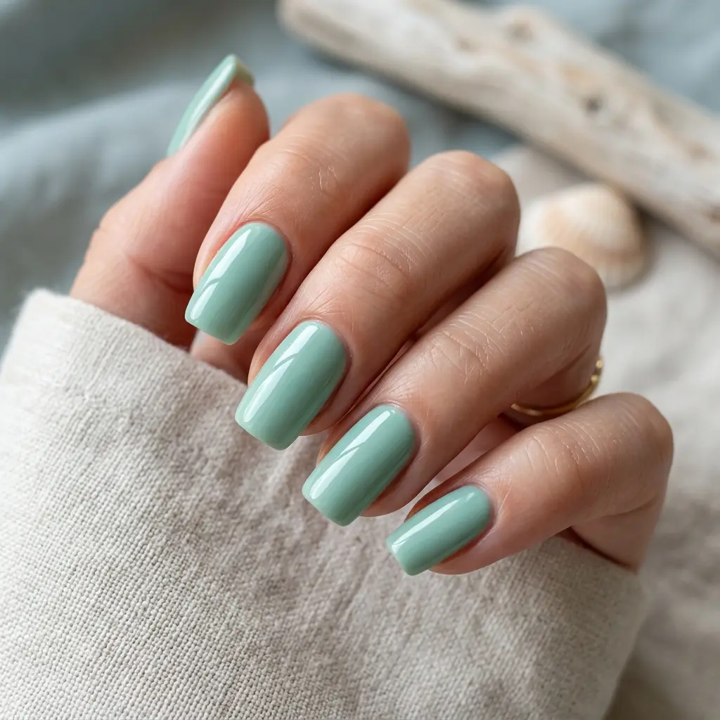 Seafoam Green Nails