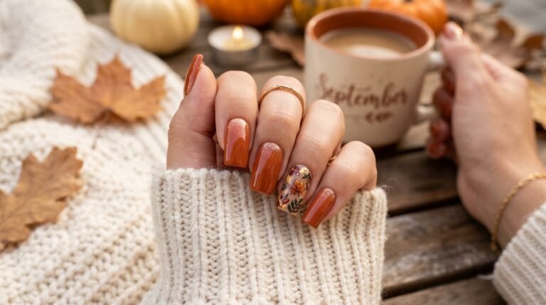 September Square Nails