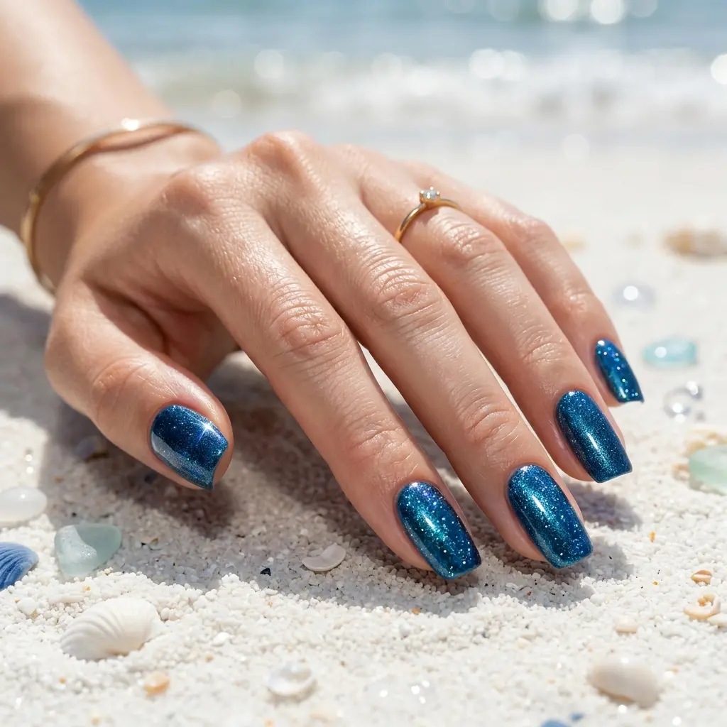 Shimmering Ocean Nails