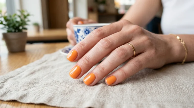 Short Orange Nails