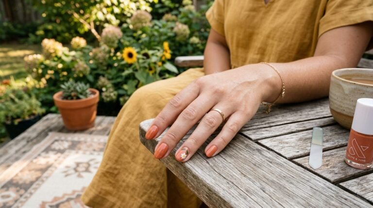 Simple August Nails at Home