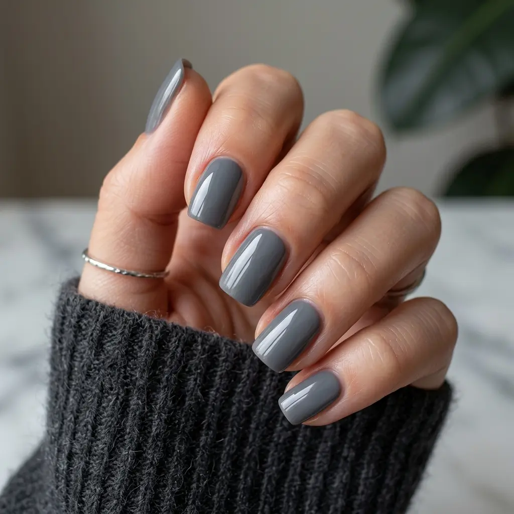 Smoky Gray Nails