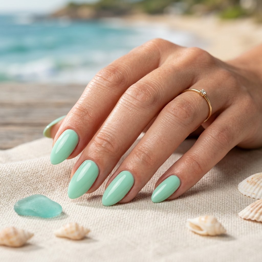 Soft Mint Nails