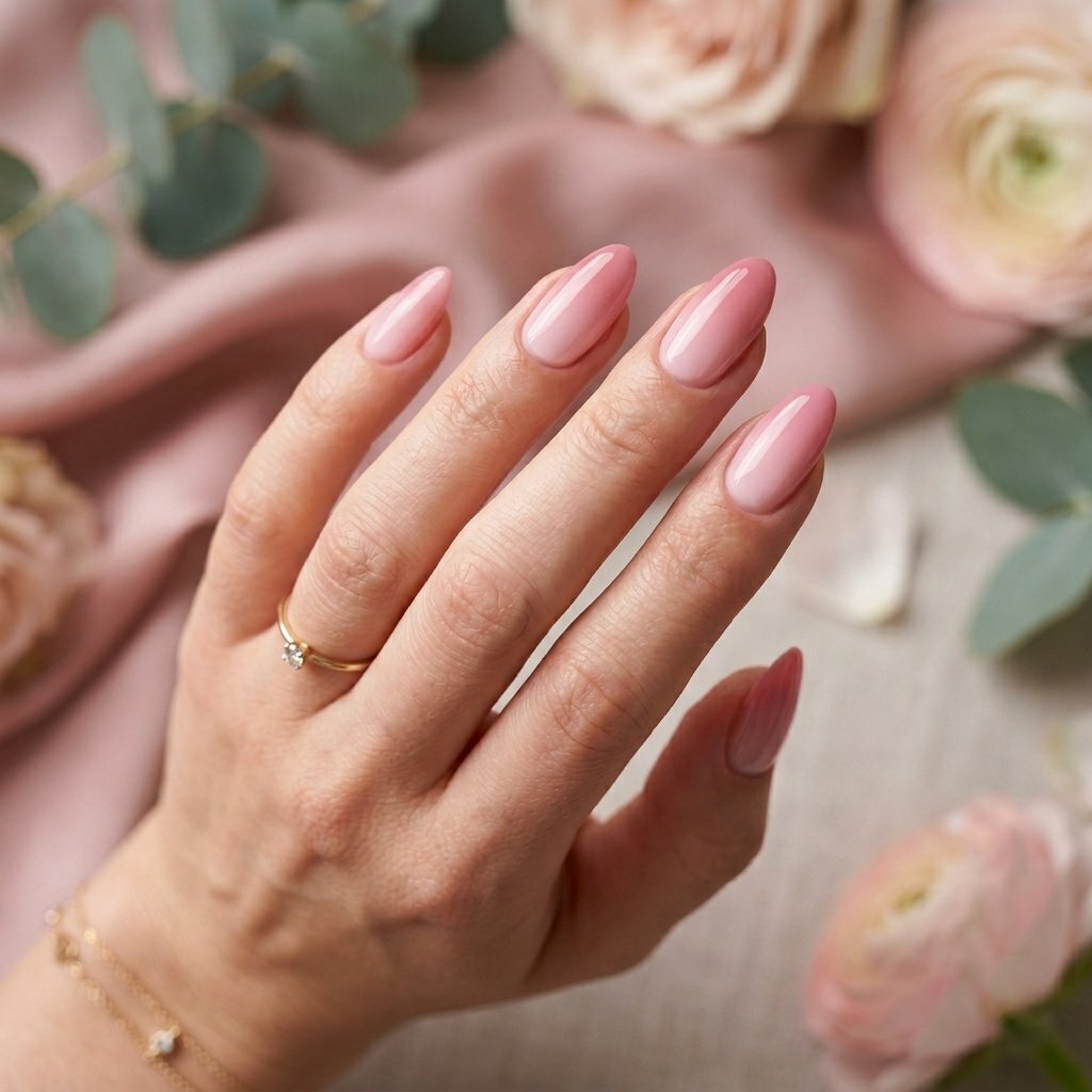 Soft Ombre Pink Nails