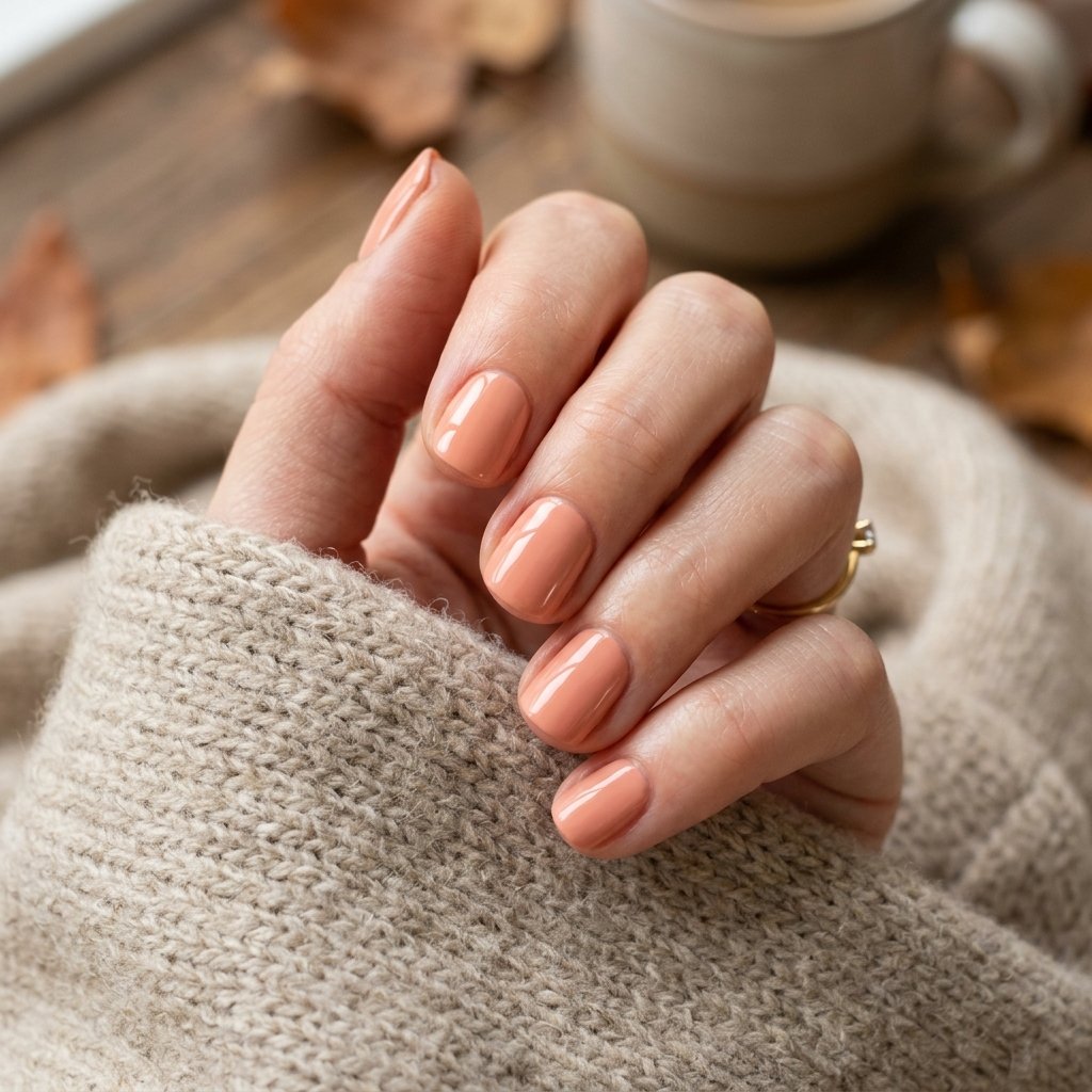 Soft Peach Fall Nails