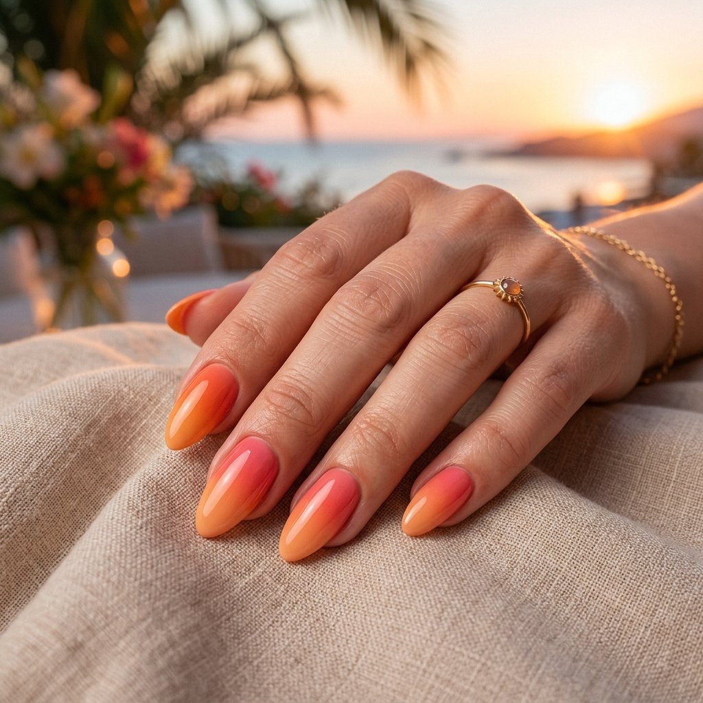 Sunset Ombre Nails