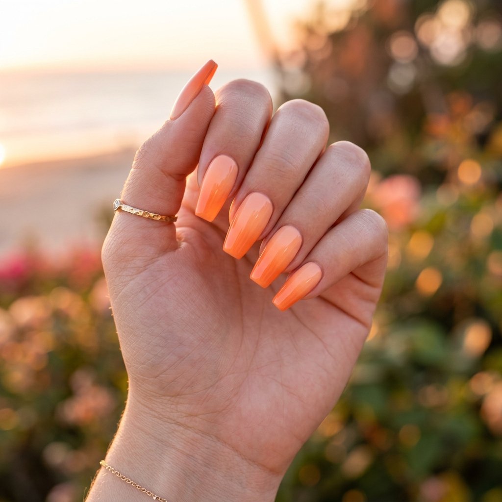 Sunset Ombre Nails