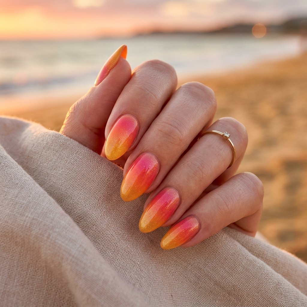 Sunset Ombre Nails