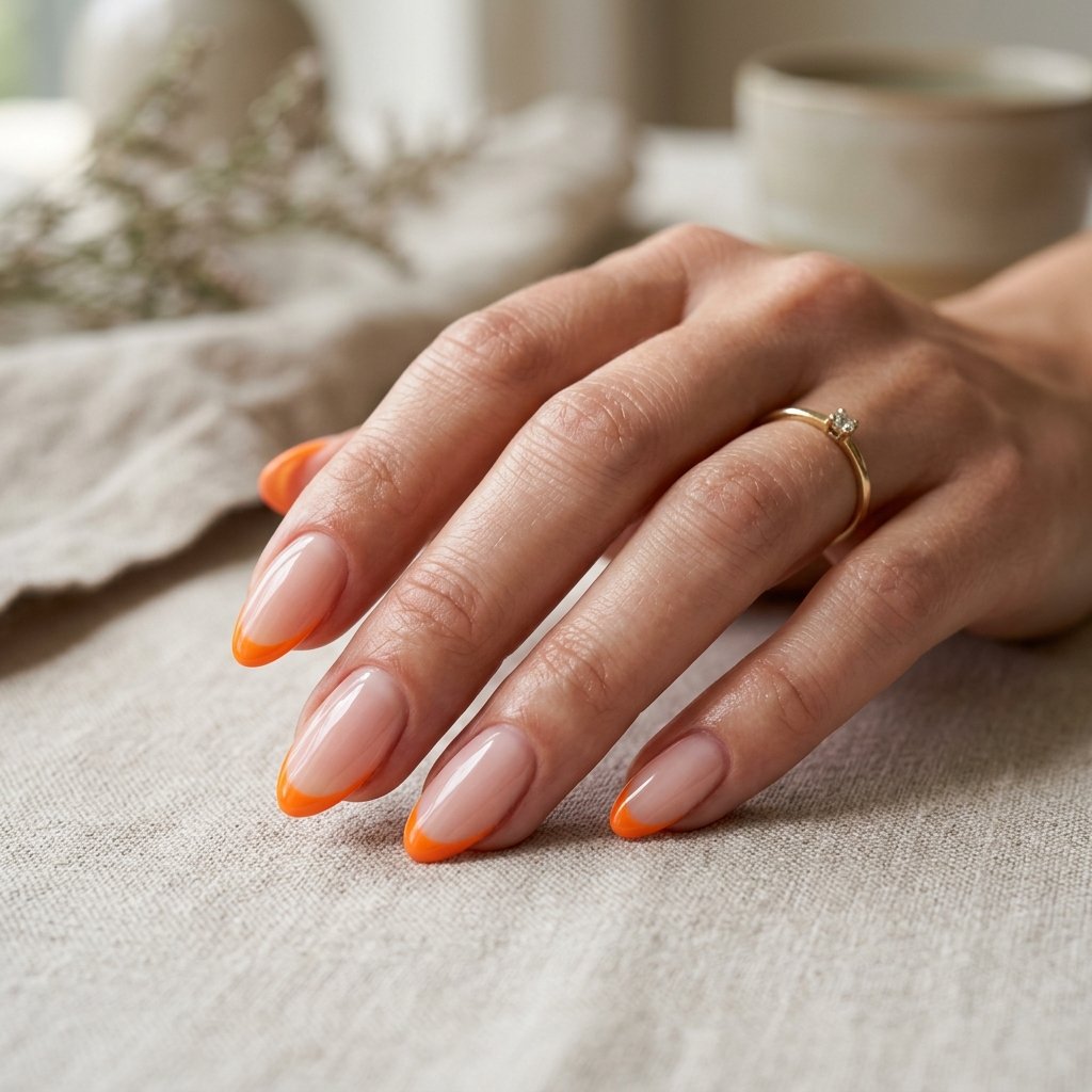 Tangerine French Manicure
