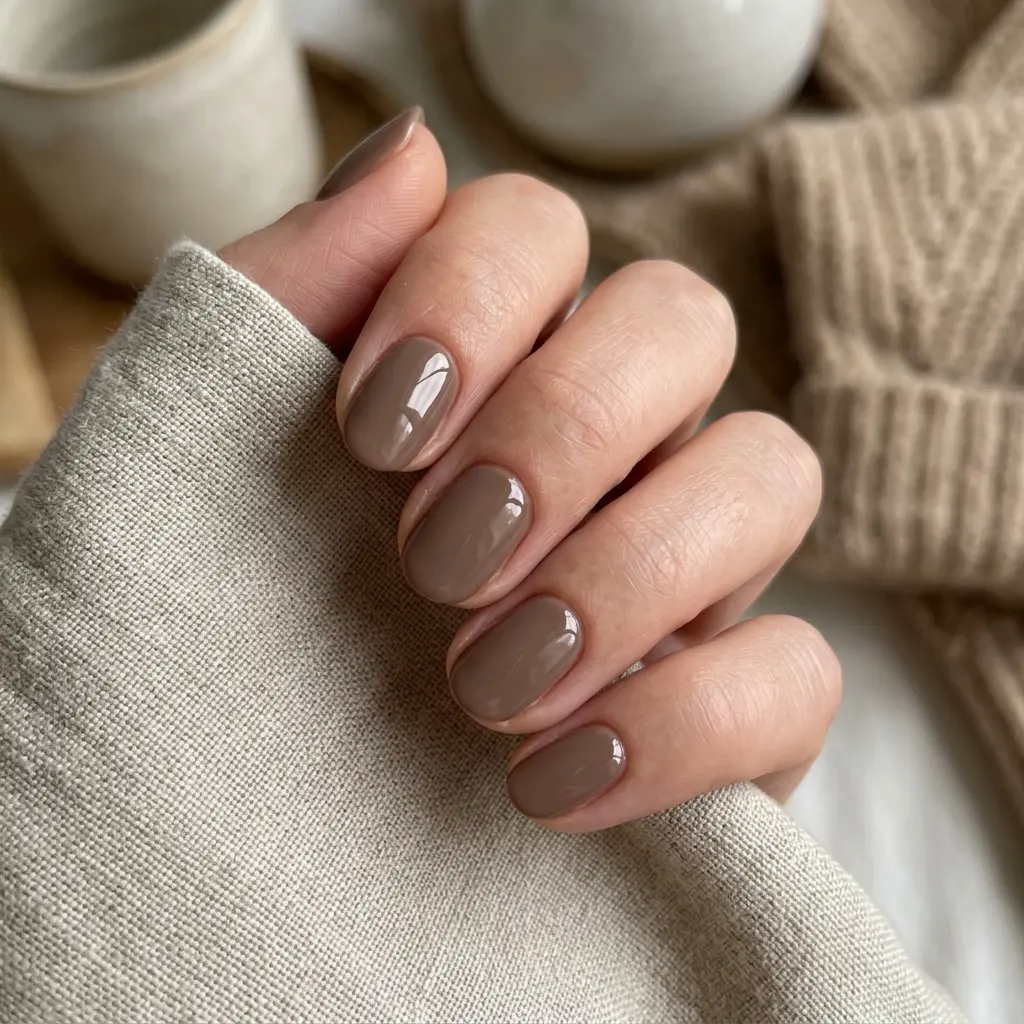 Taupe Brown Nails