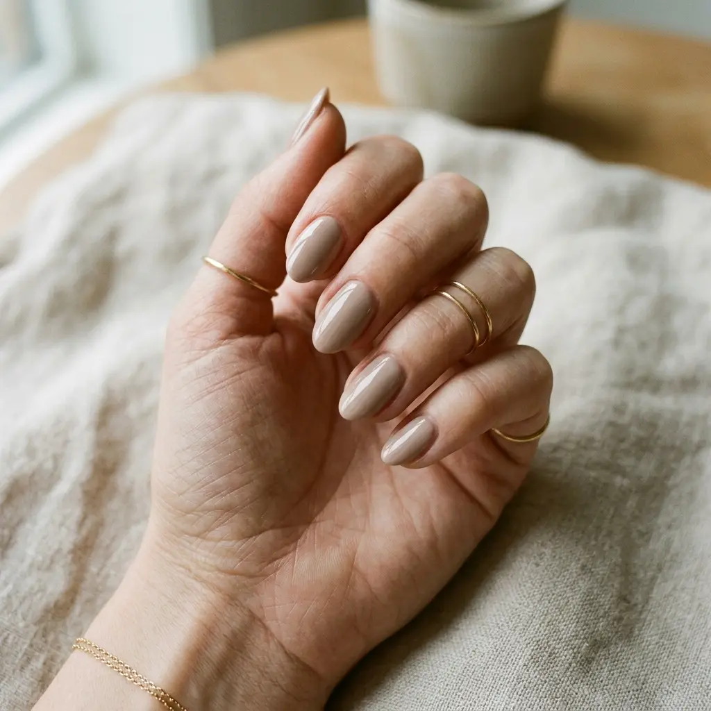 Taupe Minimalist Nails