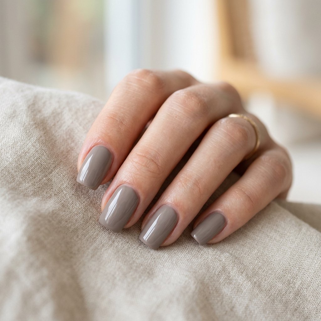 Taupe Minimalist Nails
