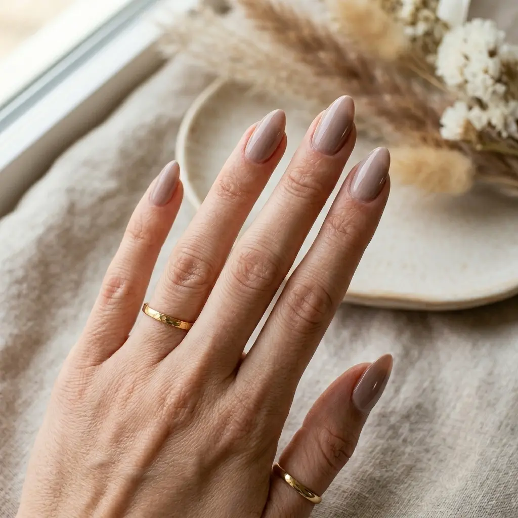 Taupe Minimalist Nails