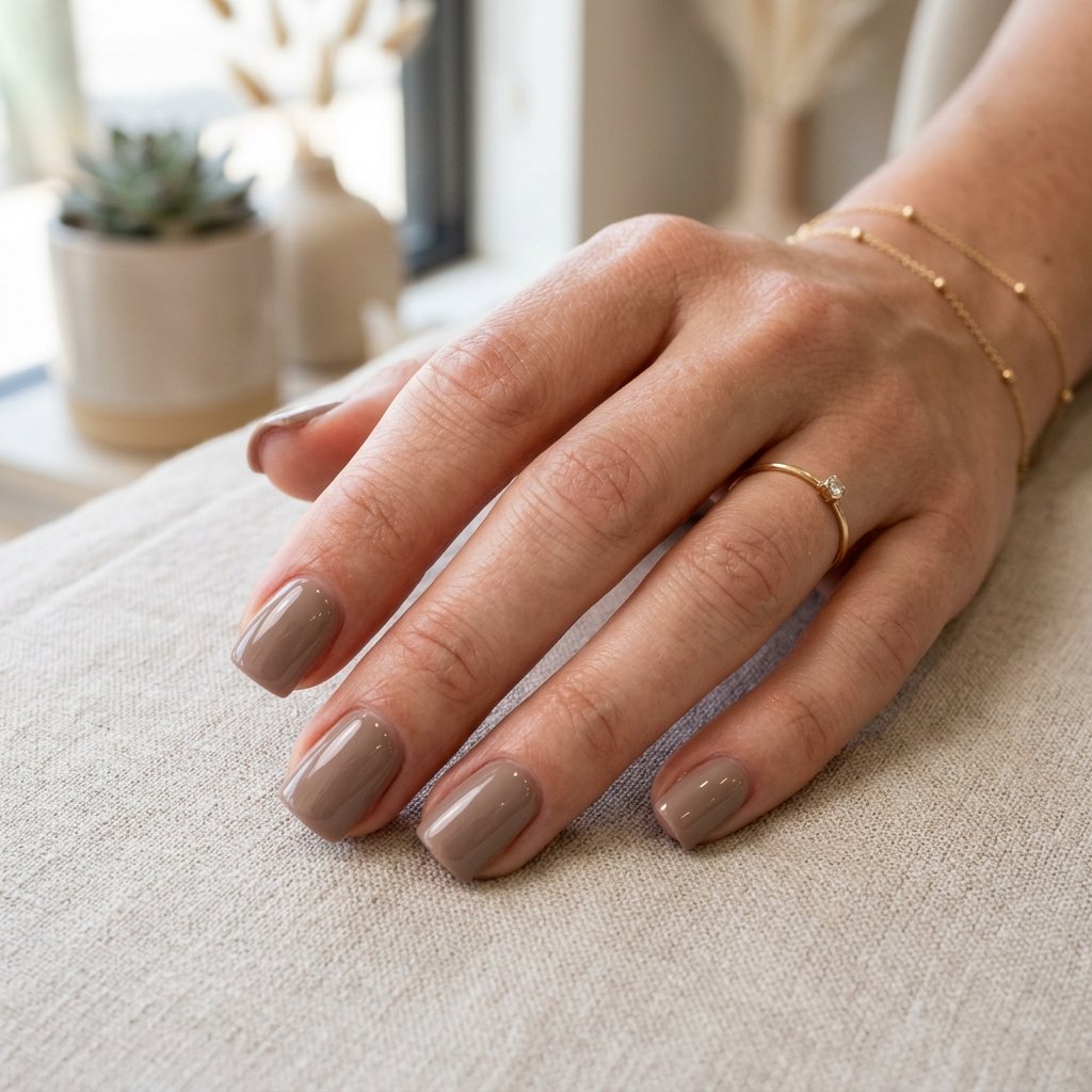 Taupe Square Nails