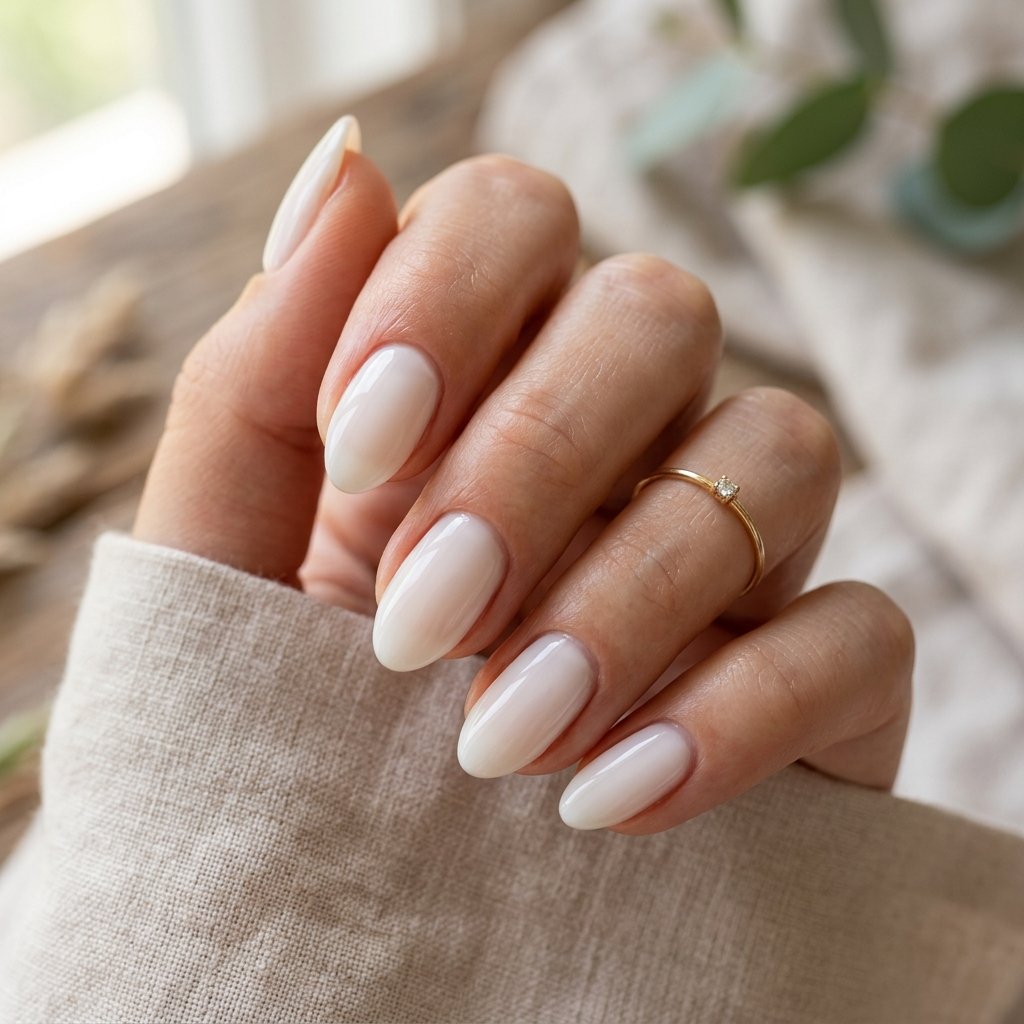 Soft White Milk Nails