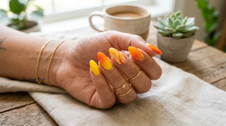 Yellow and Orange Nails