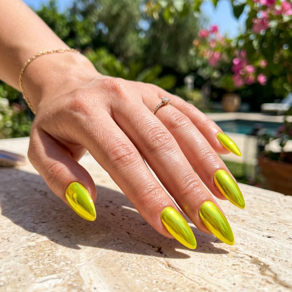 Full Neon Yellow Chrome Set