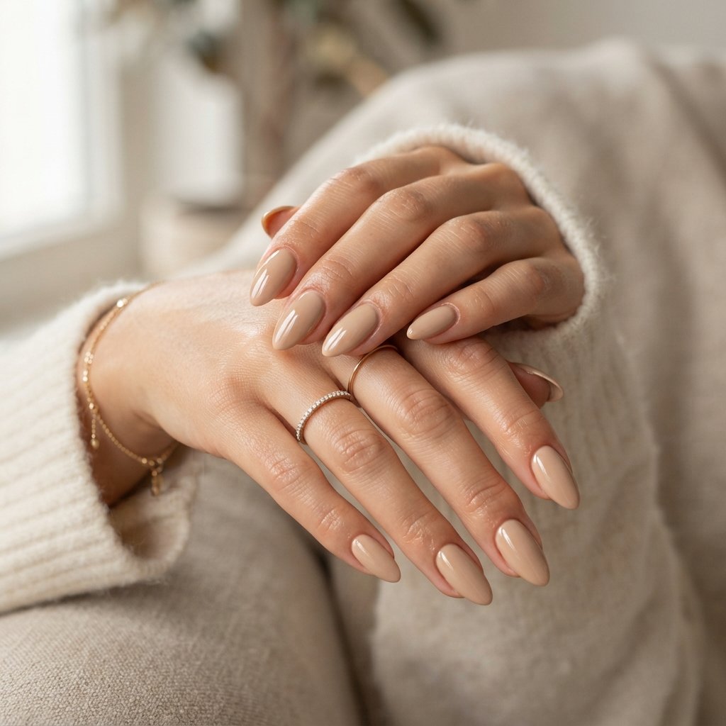 21 September Almond Nails That Make Your Hands Look Elegant 20 Warm Beige Almond Nails